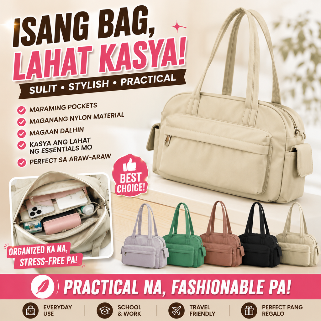 Fashion Nylon Multi Pockets Shoulder Bag