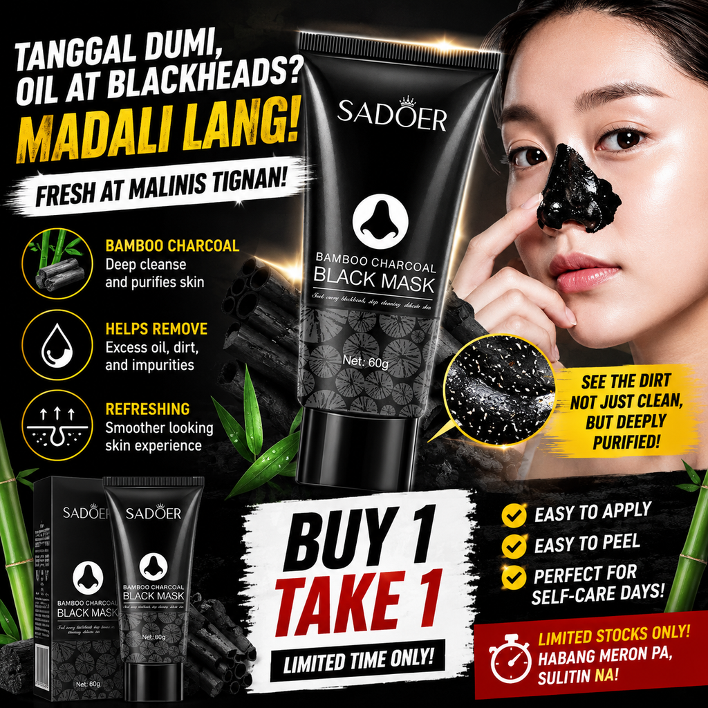 BUY 1 TAKE 1 | SADOER Bamboo Charcoal Black Mask