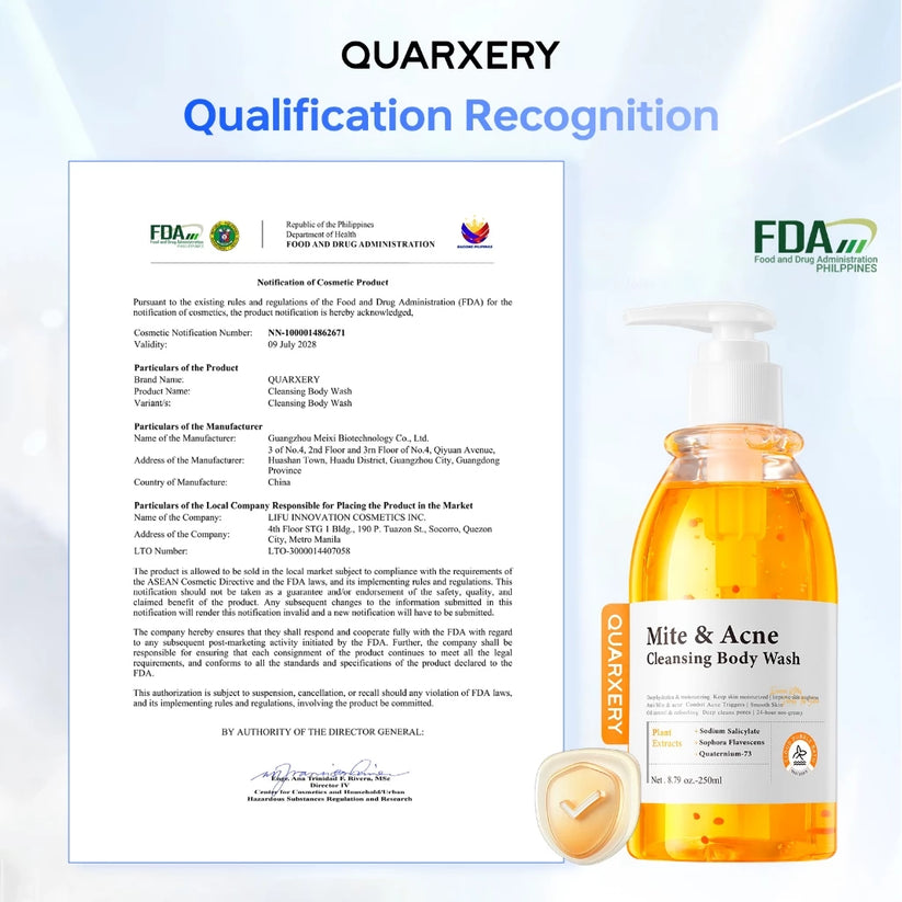 QUARXERY Mite & Acne Cleansing Body Wash  250ml