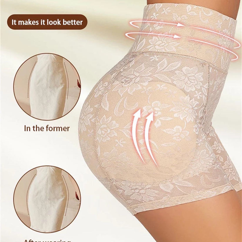 Lace Padded Butt Hips Shapewear Shorts