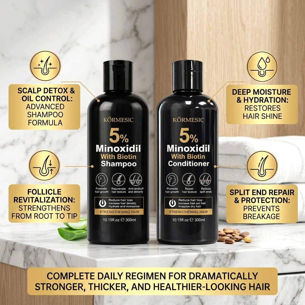 KORMESIC 5% Minoxidil with Biotin Shampoo & Conditioner