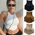 Padded Ribbed Halter Crop Top