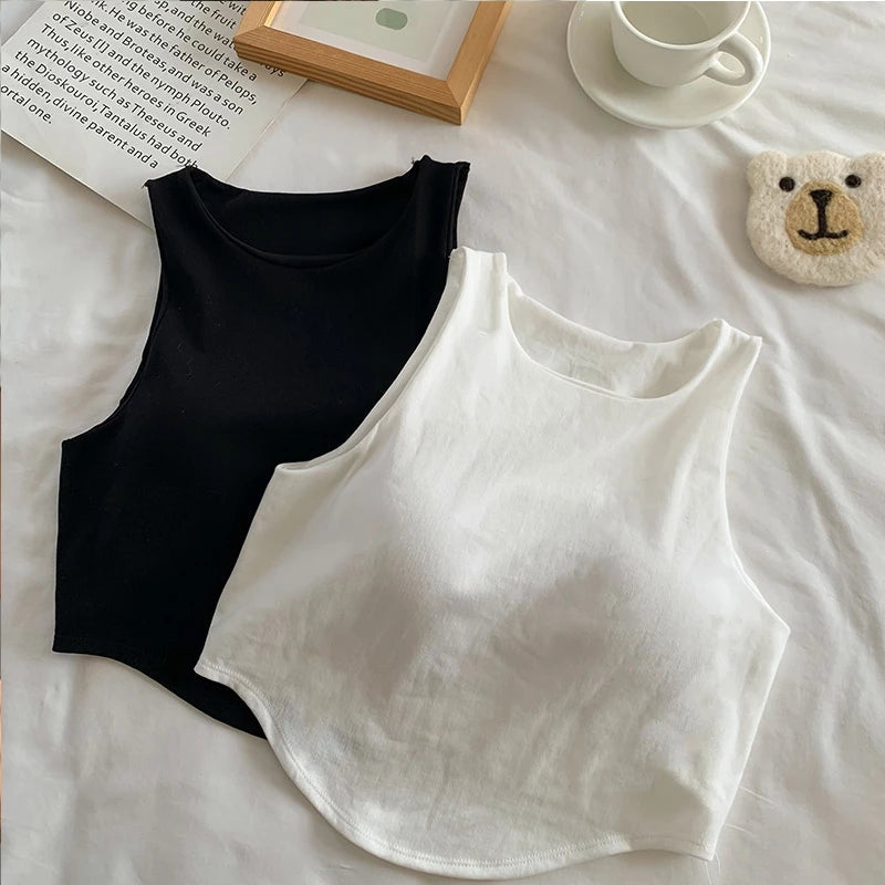 Padded Ribbed Halter Crop Top