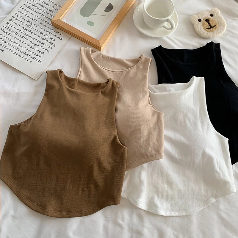 Padded Ribbed Halter Crop Top