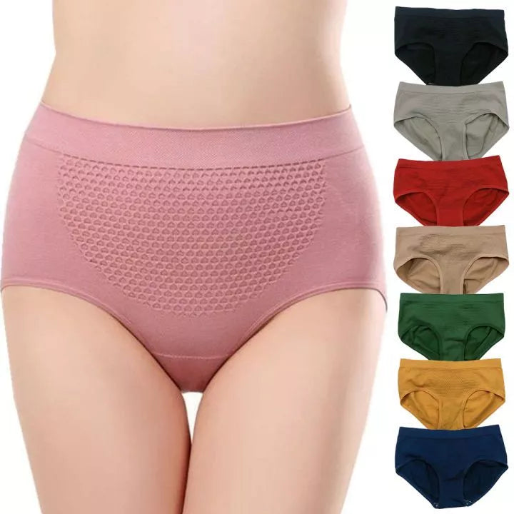 Korean Mid Waist Honeycomb Underwear Panty (5pcs/Set)