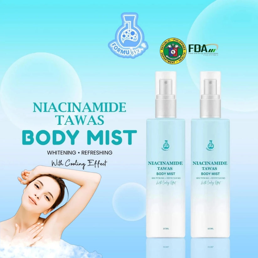 Niacinamide Tawas Body Deo Mist Whitening and Refreshing with Cooling Effect