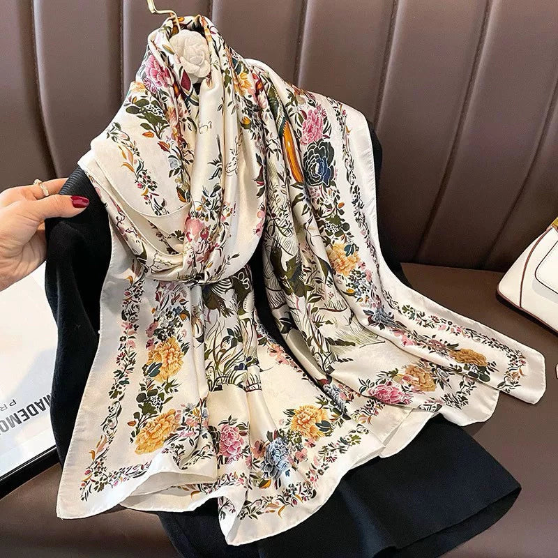 Long Printed Fashion Silk Scarf