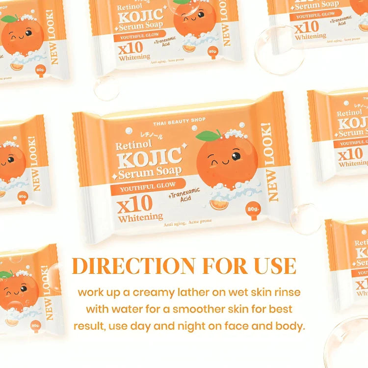 Thai Beauty Shop Retinol Kojic Serum Soap Youthful Glow