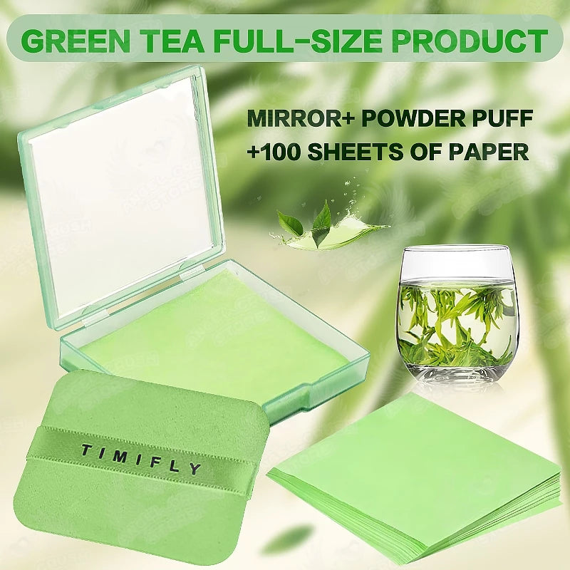 100 Sheets Face Oil Blotting Paper with Mirror and Puff