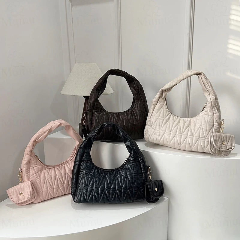 2-in-1 Embroidered Shoulder Bags with Coin Purse