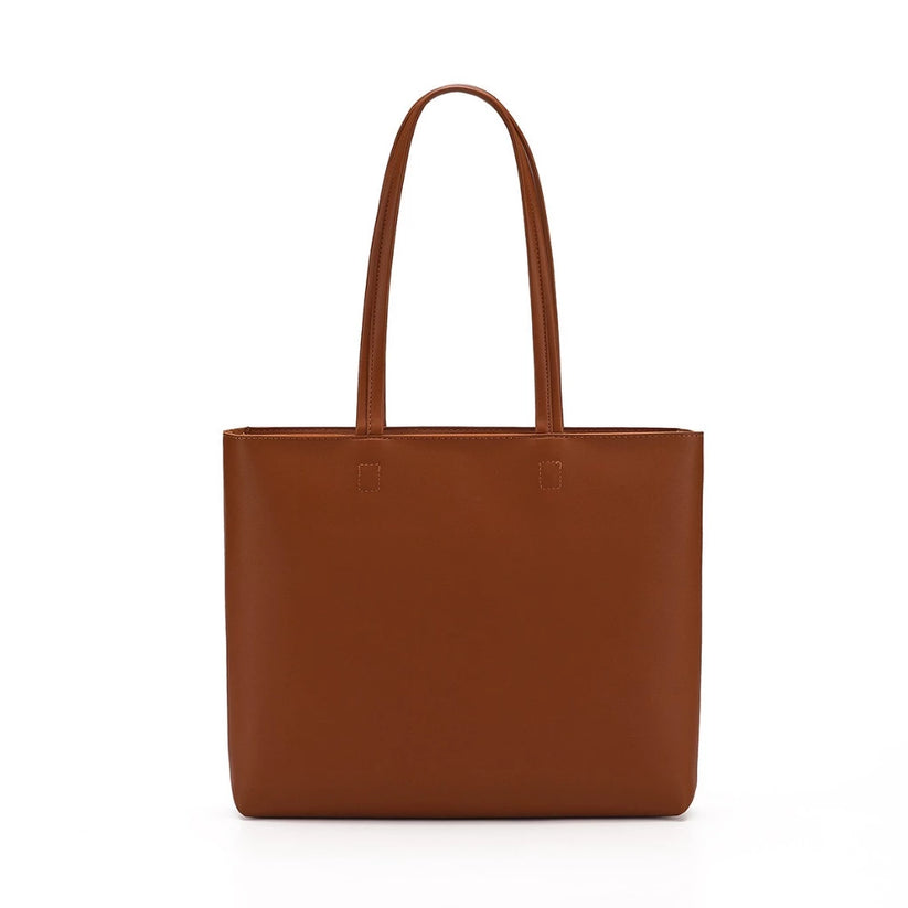 Large Plain Leather Tote Bag