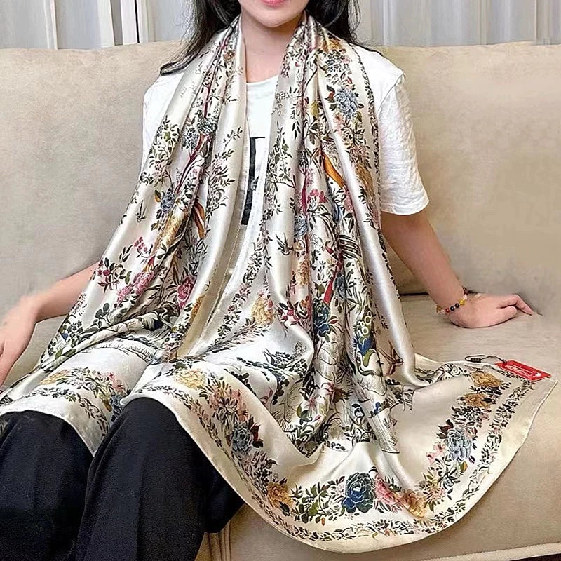Long Printed Fashion Silk Scarf