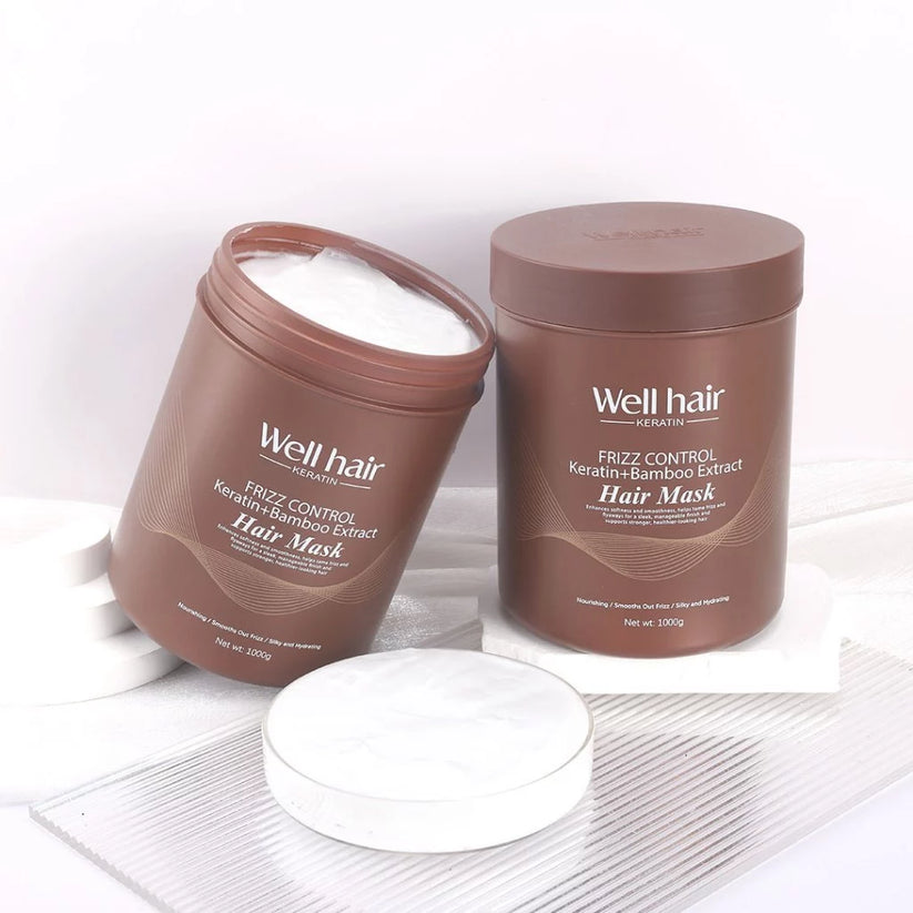 WELL HAIR Keratin Frizz Control Keratin+Bamboo Extract Hair Mask 1000g