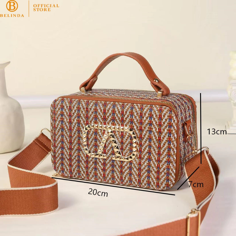 BELINDA Tweed Top Handle Crossbody Bag