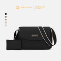 2-in-1 Wide Strap Leather Sling Bag with Wallet