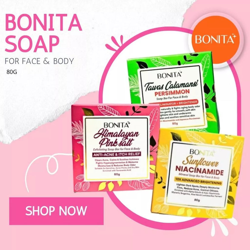BONITA Himalayan Salt, Sunflower Niacinamide & Tawas Calamansi Persimmon Soap Bar 80g