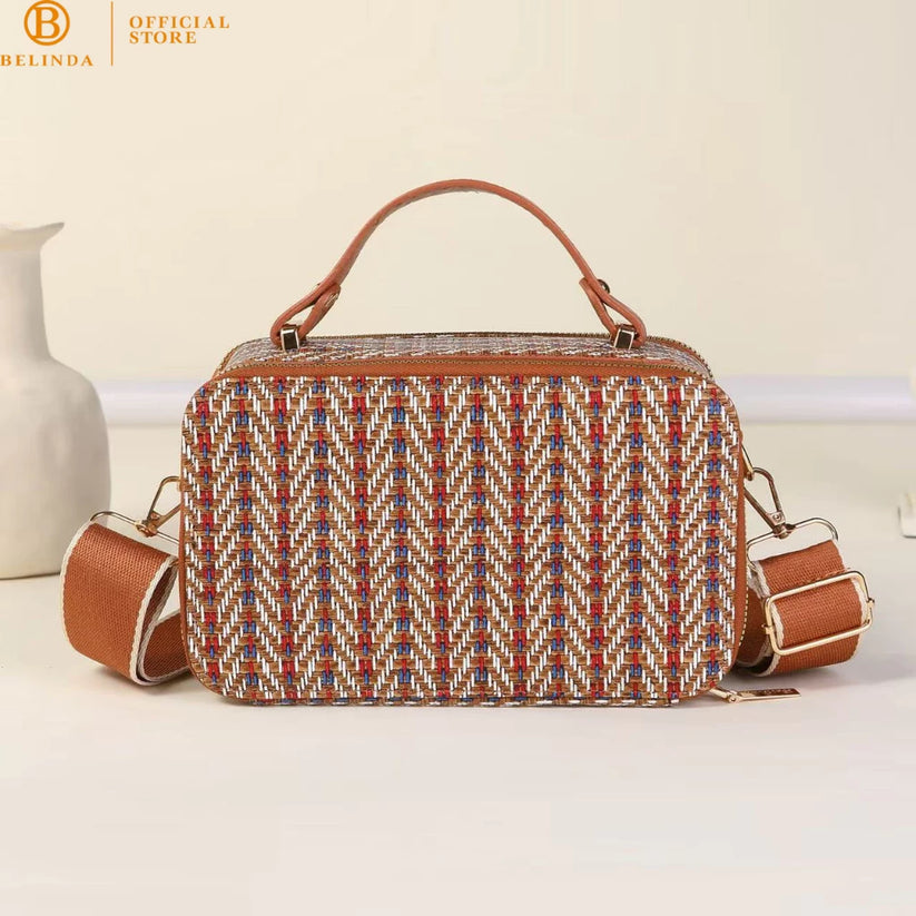 BELINDA Tweed Top Handle Crossbody Bag