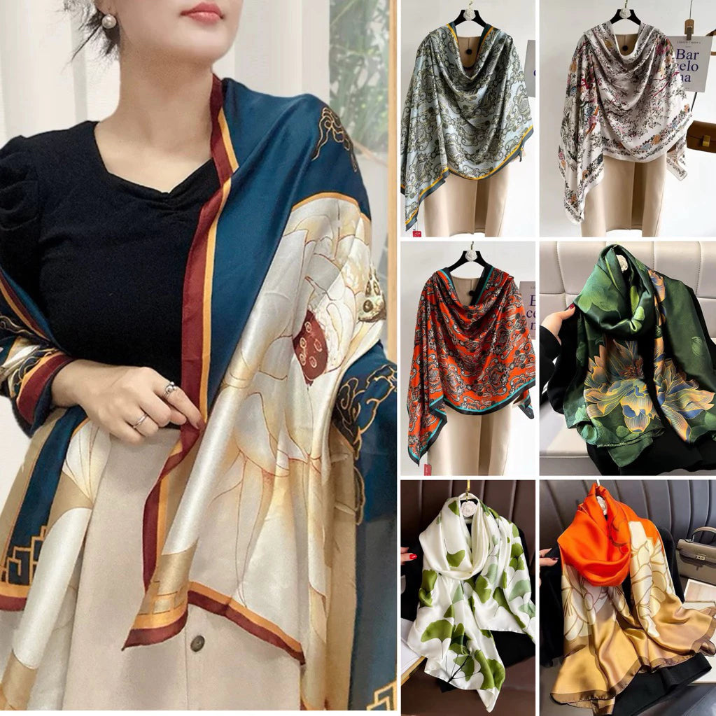 Long Printed Fashion Silk Scarf