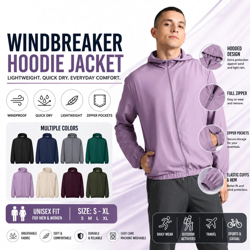 Men & Women Windbreaker Bomber Jacket