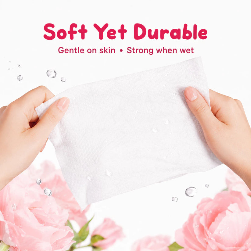 MUNAFIE Niacinamide Rose Scented Cleansing Wet Wipes