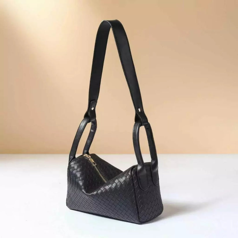 Leather Woven Shoulder Bag