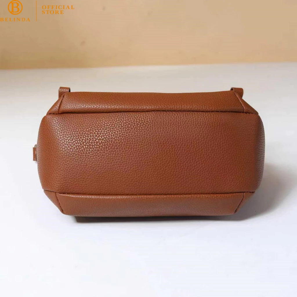 BELINDA Casual Messenger Bag with Zipper Accent Flap