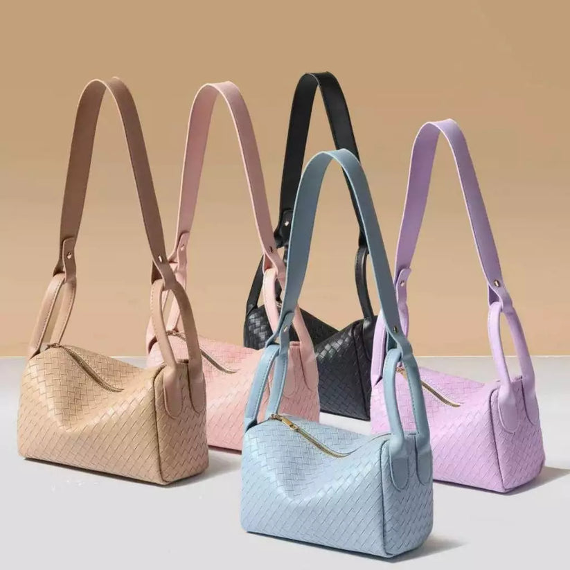 Leather Woven Shoulder Bag