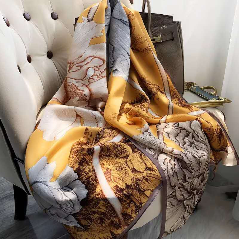 Long Printed Fashion Silk Scarf
