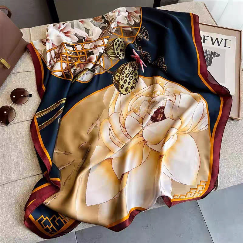 Long Printed Fashion Silk Scarf