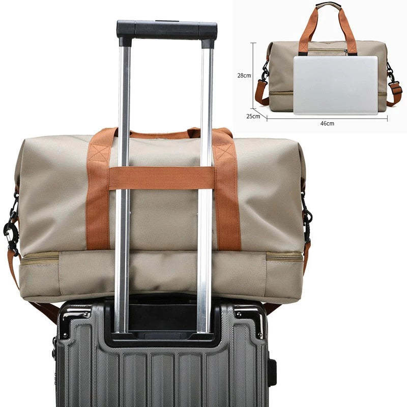 Large Capacity Travel Duffle Bag with Shoe Compartment