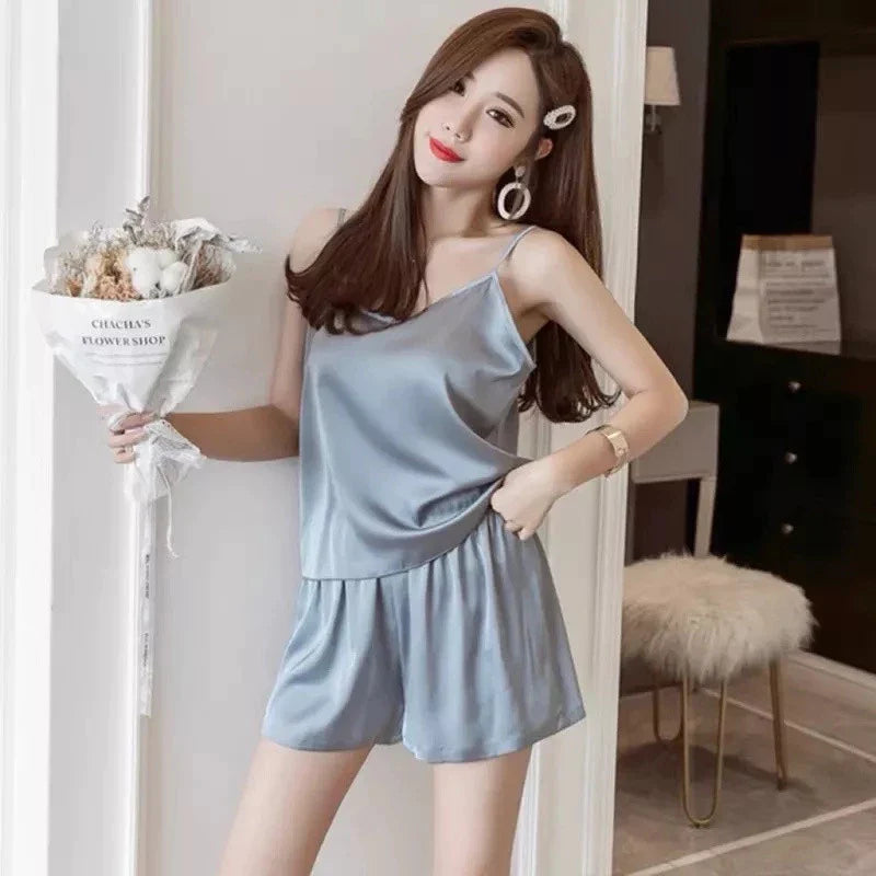 Silk Satin Sleeveless Terno Sleepwear – Sleep in Comfort, Wake Up in Style
