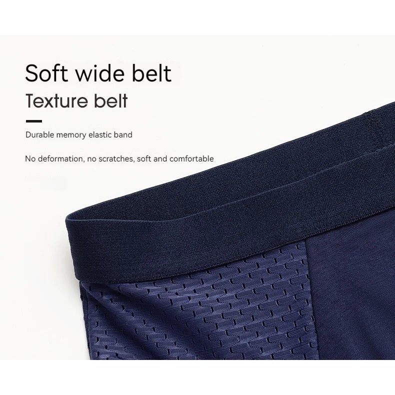 4Pcs/Set Men's Ice Silk Mesh Underwear