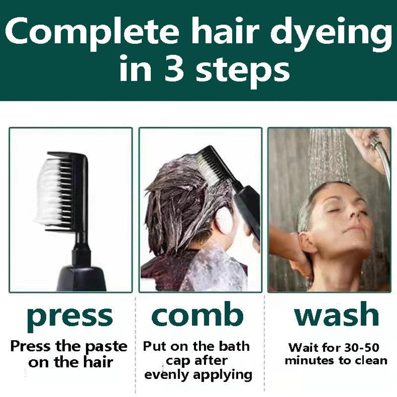 YUMEIDUO Bubble Hair Dye Shampoo with Comb 500ml