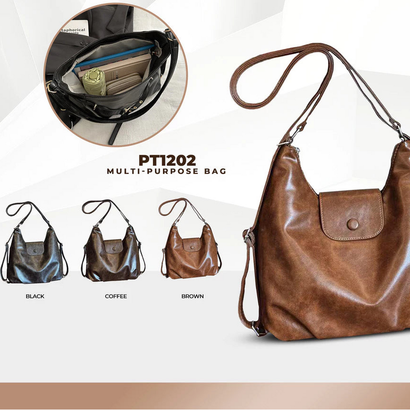 3in1 Luxury Large-Capacity Retro Backpack Crossbody Commuter Bag