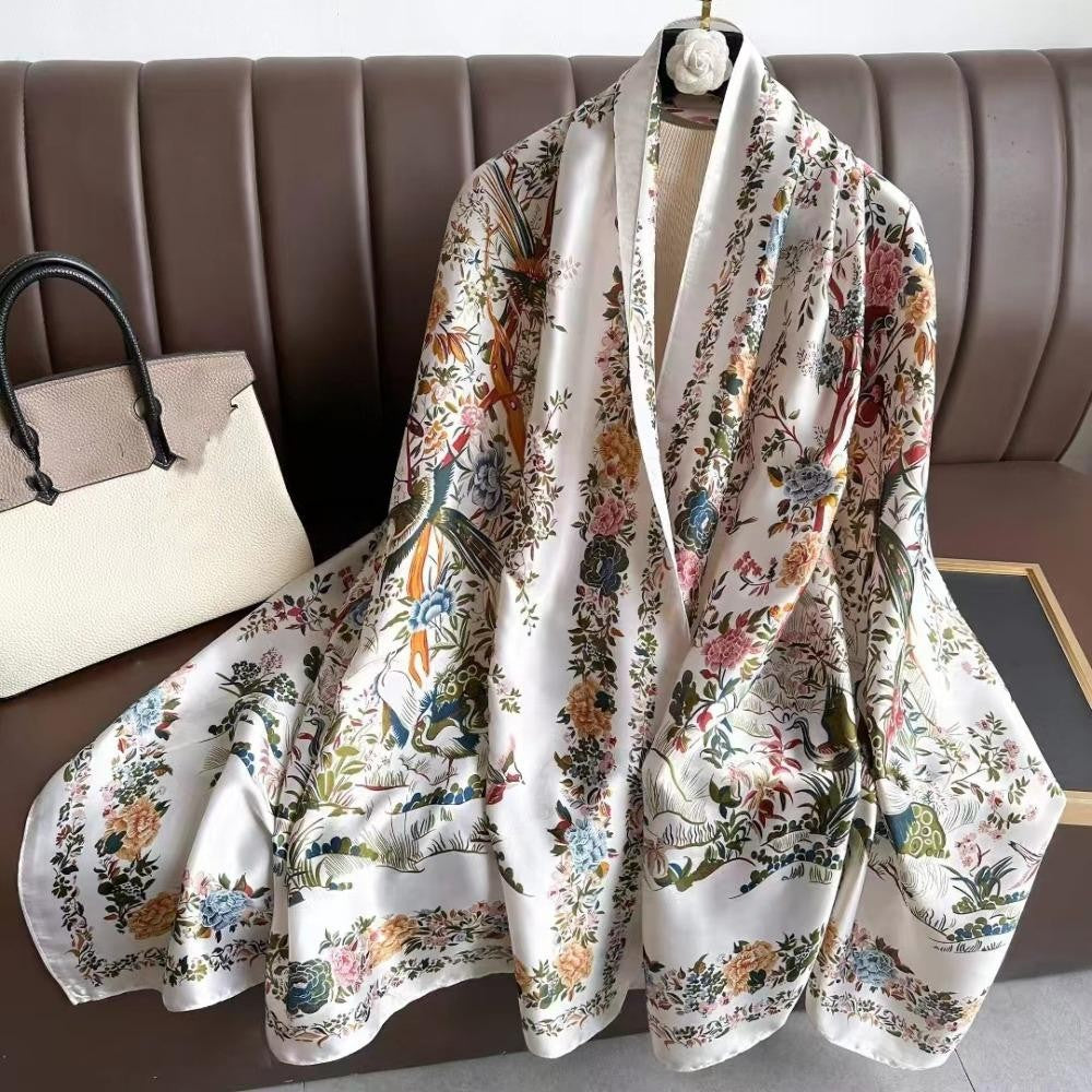 Long Printed Fashion Silk Scarf