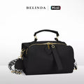 Everyday Soft Leather 2-Way Crossbody Bag with Pattern Strap