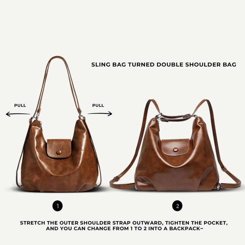 3in1 Luxury Large-Capacity Retro Backpack Crossbody Commuter Bag