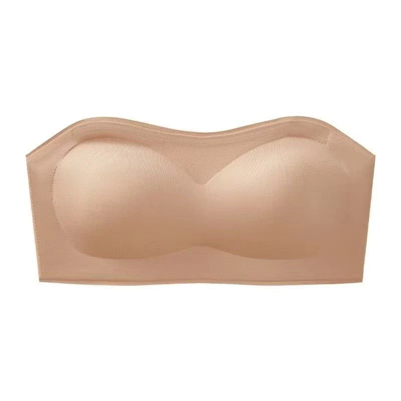 Strapless Padded Seamless Bra with Anti-Slip Design