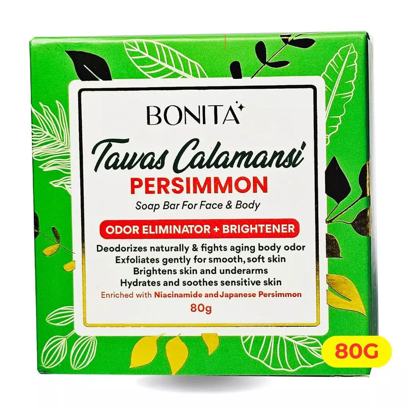 BONITA Himalayan Salt, Sunflower Niacinamide & Tawas Calamansi Persimmon Soap Bar 80g