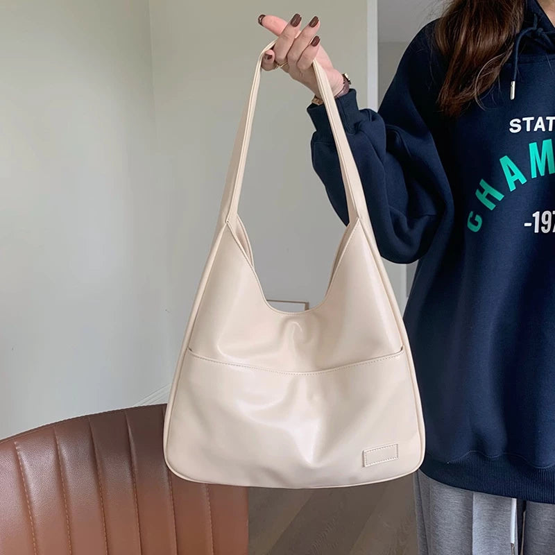 Simple Elegant Soft Leather Shoulder Bag